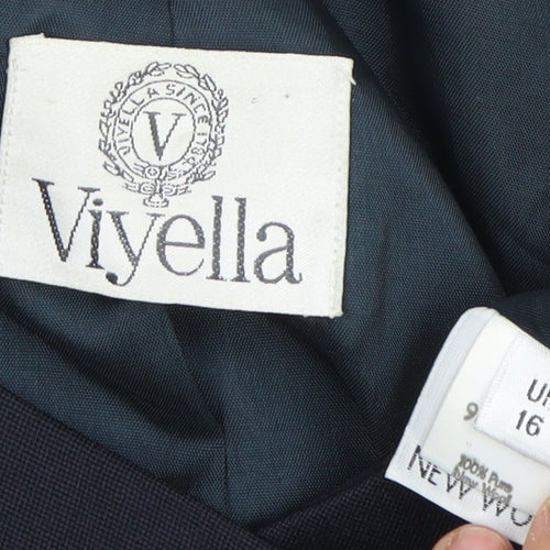 Viyella Women's Blue Wool Suit Jacket Size 16