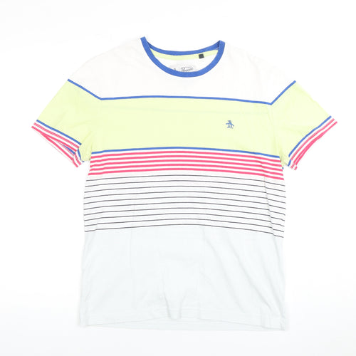 Original Penguin Men's Multicoloured Striped T-Shirt M