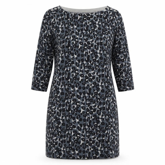 Front view of Laura Ashley Women’s Multicoloured Animal Print Dress, size UK 12