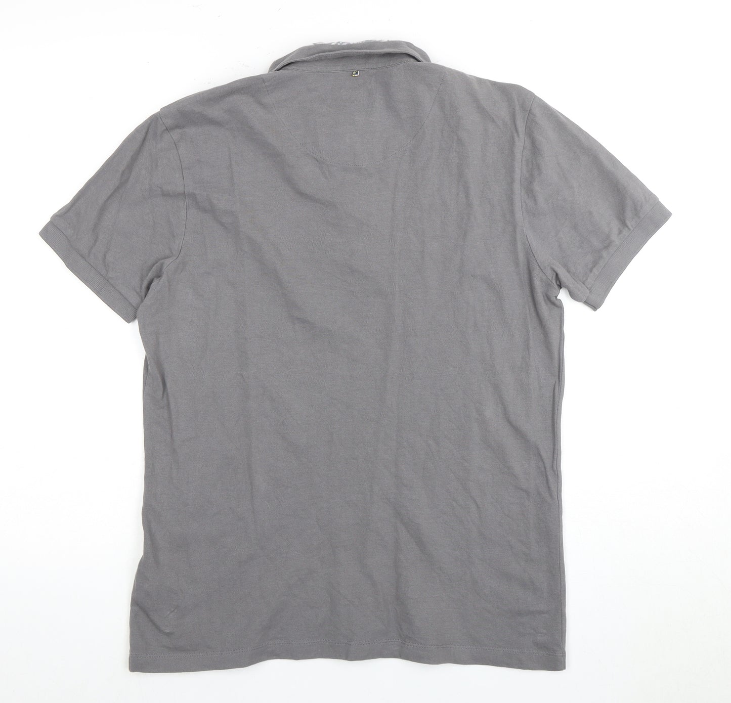 Pretty Green Mens Grey Short Sleeve Polo M