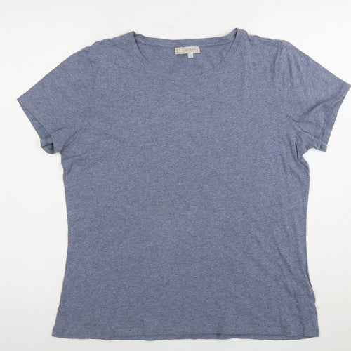 Hobbs Women's Blue Cotton T-Shirt, L, Lightweight, Casual