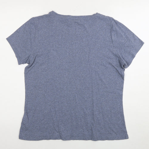 Hobbs Women's Blue Cotton T-Shirt, L, Lightweight, Casual