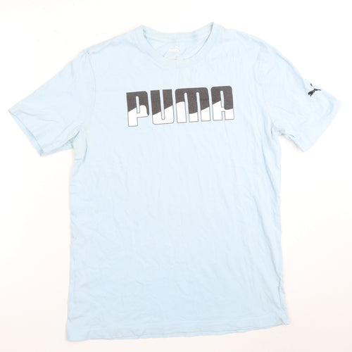 Puma Men's Blue Short Sleeve T-Shirt Medium