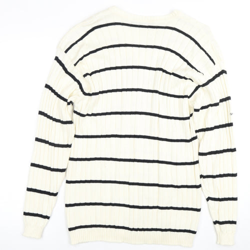 Glenmuir Men's Ivory Striped XL Pullover Jumper