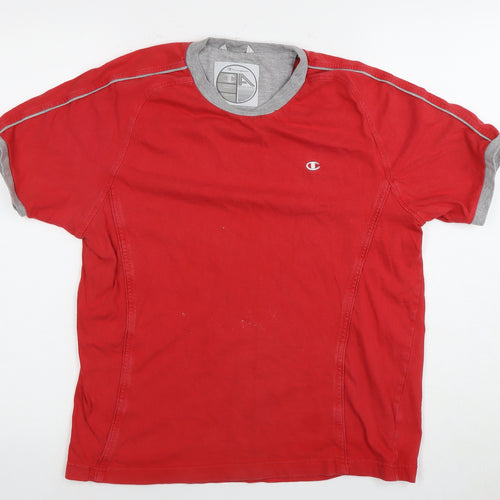 Champion Men's Red Athletic T-Shirt, Size S, Cotton
