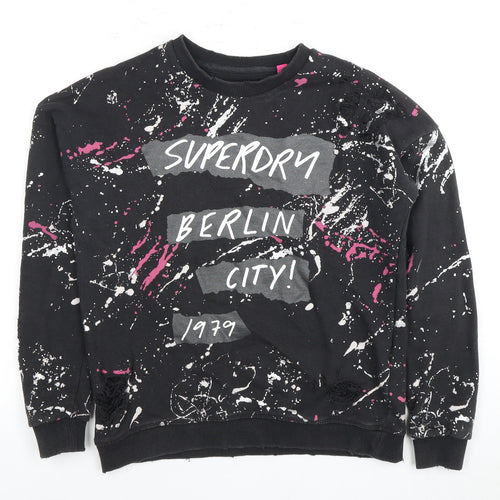Superdry Women's Black Graphic Pullover Sweatshirt S