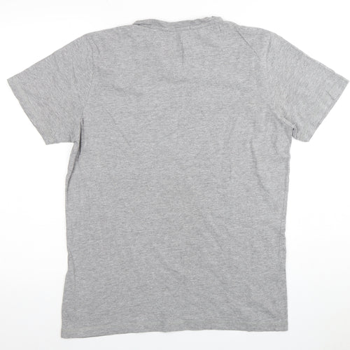 Jack & Jones Men's Grey Graphic Print T-Shirt, Size M