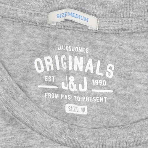 Jack & Jones Men's Grey Graphic Print T-Shirt, Size M