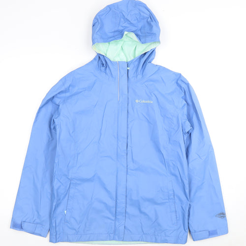Columbia Women's Blue XL Rain Coat Lightweight Hooded