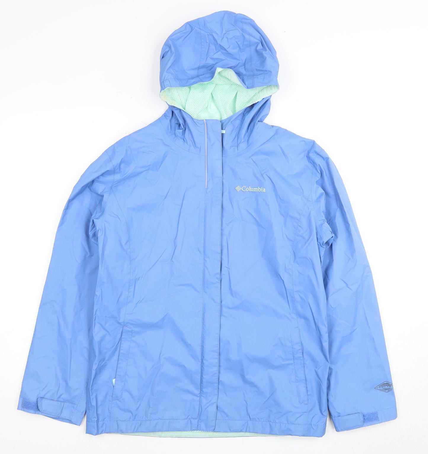 Columbia Women's Blue XL Rain Coat Lightweight Hooded