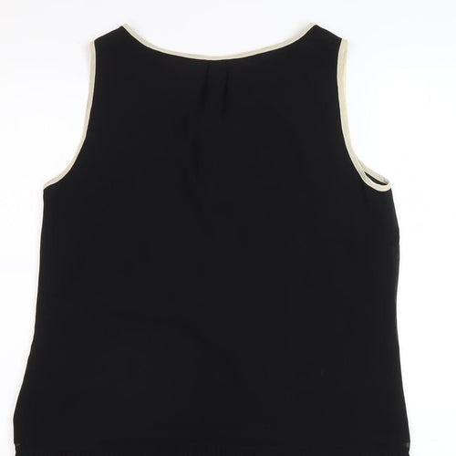Jasper Conran Women's Black Beige Scoop Neck Tank Top Size 12