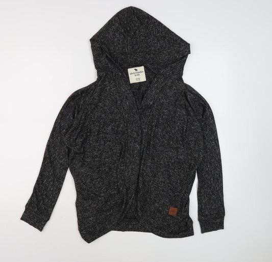 Abercrombie Kids Girls Black Hooded Cardigan 11-12 Years
