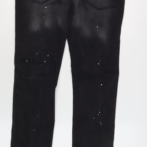 Voi Men's Black Skinny Distressed Jeans