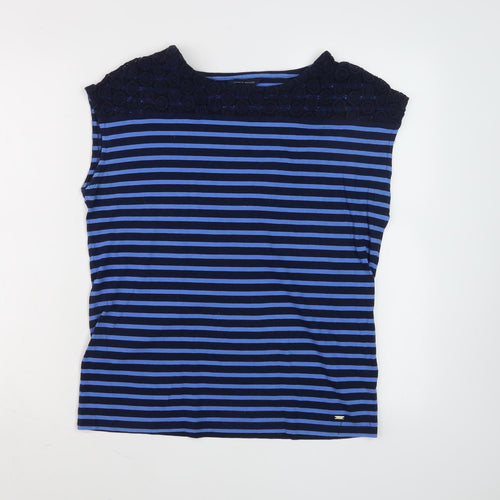 Tommy Hilfiger Women's Blue XS Sleeveless Lace Tee