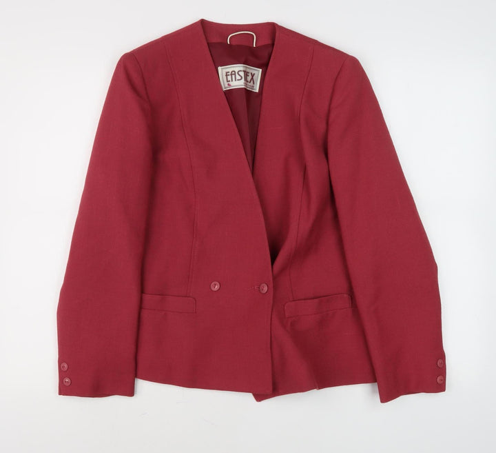 Eastex Women's Red Blazer, Size 12, Button Detail