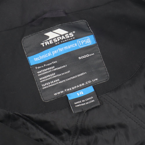Trespass Men's Black Parka Jacket, Size L, Waterproof