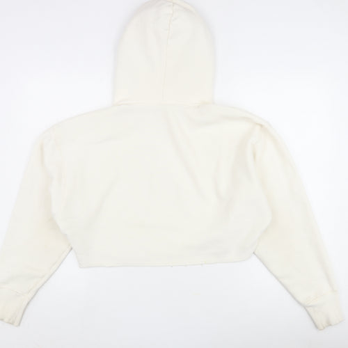 Champion Women's Ivory Hoodie Small, Logo Accent