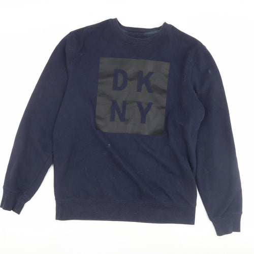 DKNY Men's Blue Crew Neck Pullover Sweatshirt - M