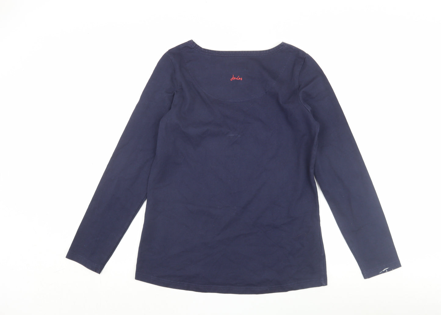 Joules Women's Blue Sequin Star Long Sleeve Top UK 12