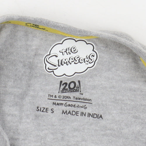 The Simpsons Unisex Grey T-Shirt Homer Christmas Size S