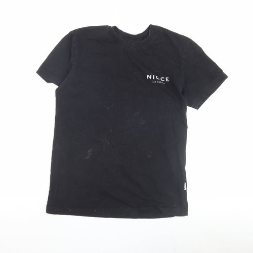 NICCE London Boys Black XS Logo T-Shirt, Casual Chic