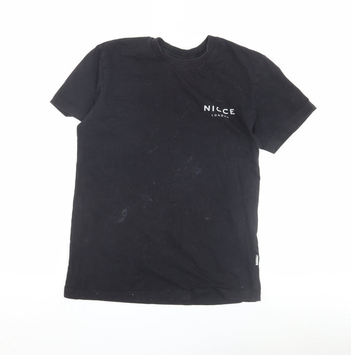 NICCE London Boys Black XS Logo T-Shirt, Casual Chic
