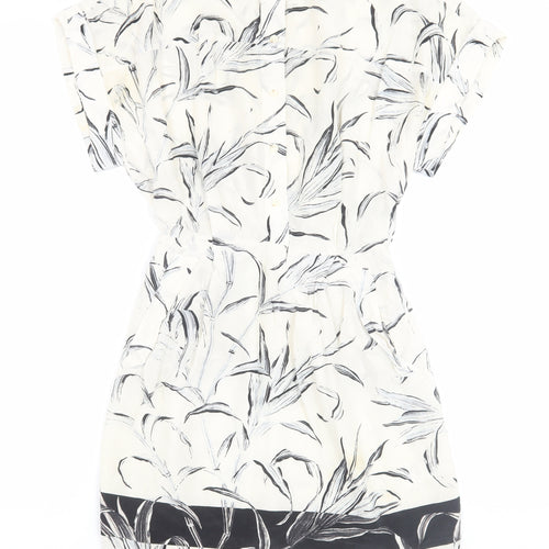 AllSaints Women's Black and White Shirt Dress Size 8