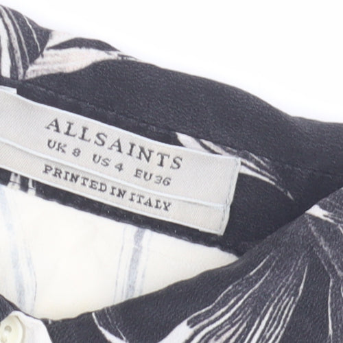 AllSaints Women's Black and White Shirt Dress Size 8