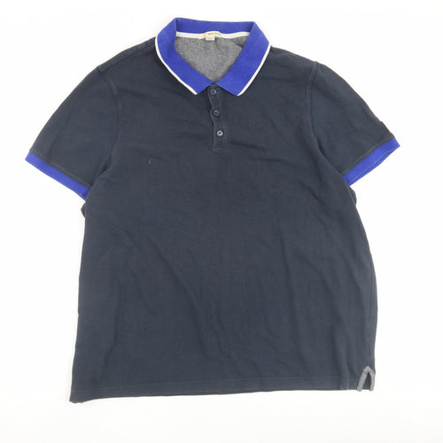 DKNY Jeans Men's Blue Polo Shirt 2XL Short Sleeve