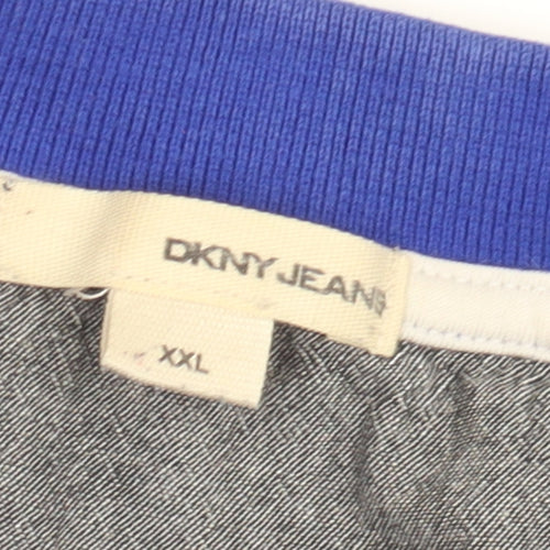 DKNY Jeans Men's Blue Polo Shirt 2XL Short Sleeve
