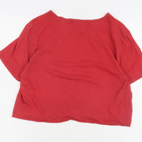Guess Women's Red T-Shirt - Size S, Cotton, Casual