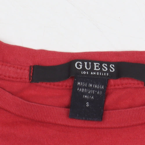 Guess Women's Red T-Shirt - Size S, Cotton, Casual
