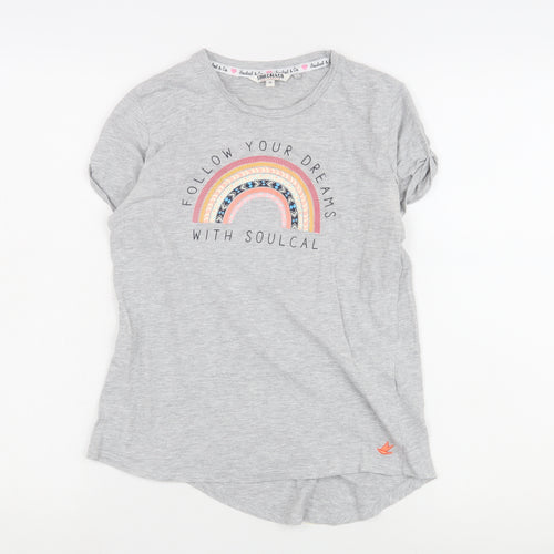 Soulcal & Co Girls Grey Graphic Print T-Shirt 13 Years