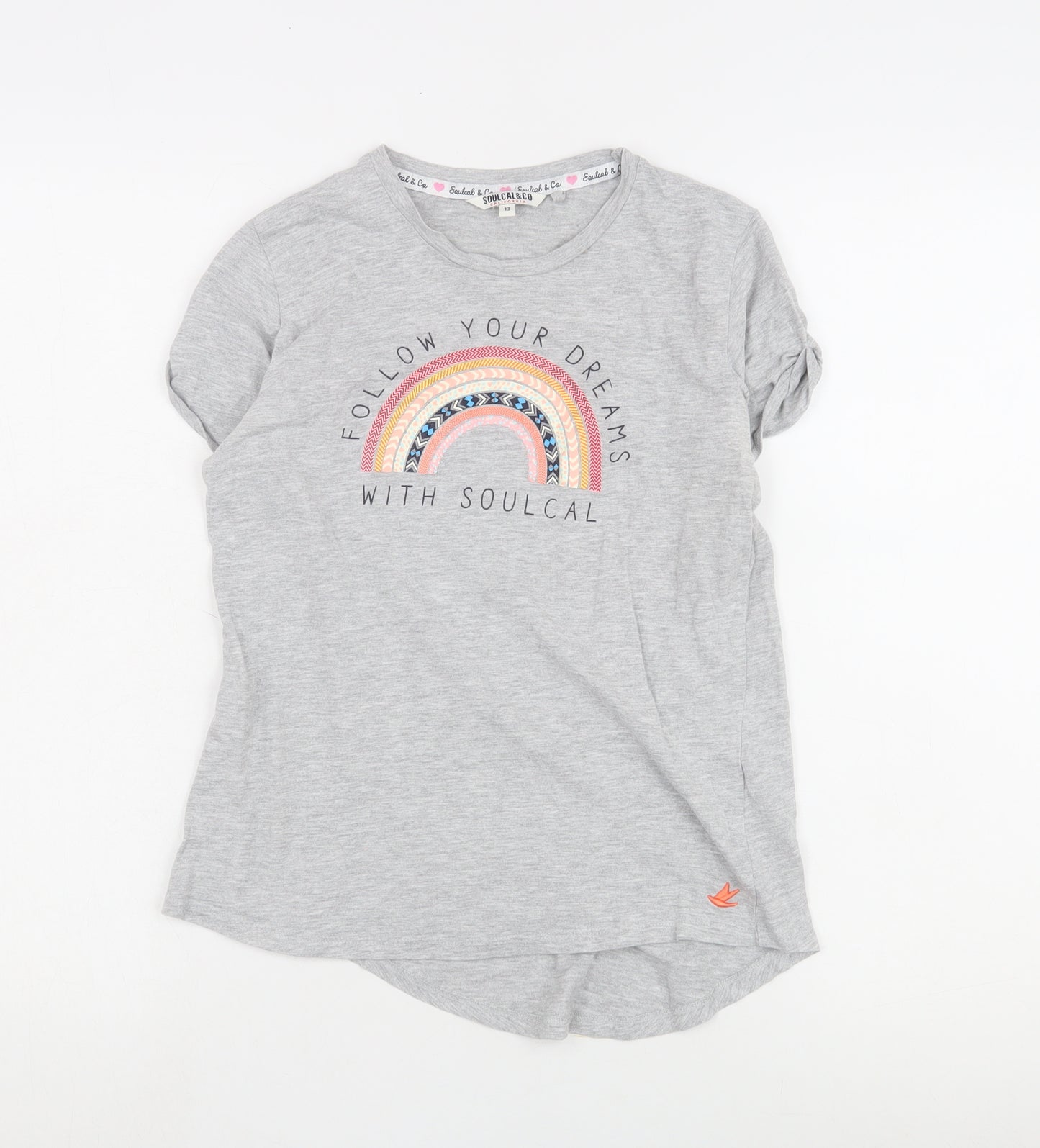 Soulcal & Co Girls Grey Graphic Print T-Shirt 13 Years