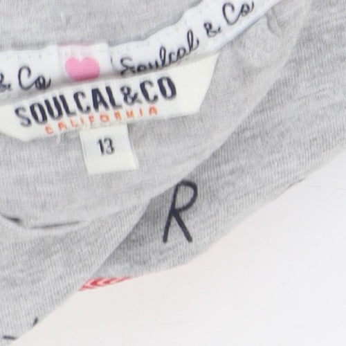 Soulcal & Co Girls Grey Graphic Print T-Shirt 13 Years