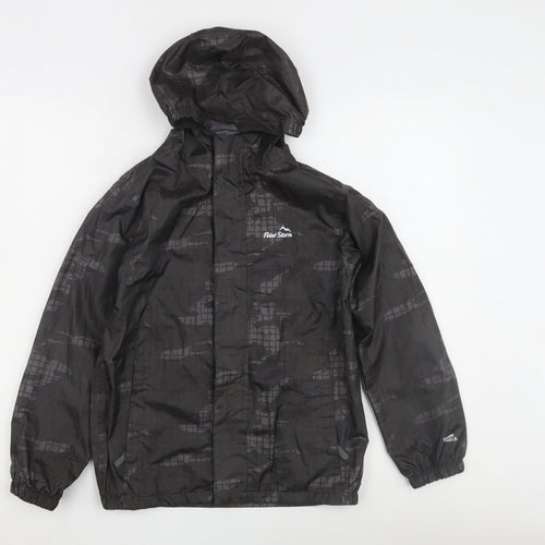 Peter Storm Boys Black Rain Coat 9-10 Years Hooded