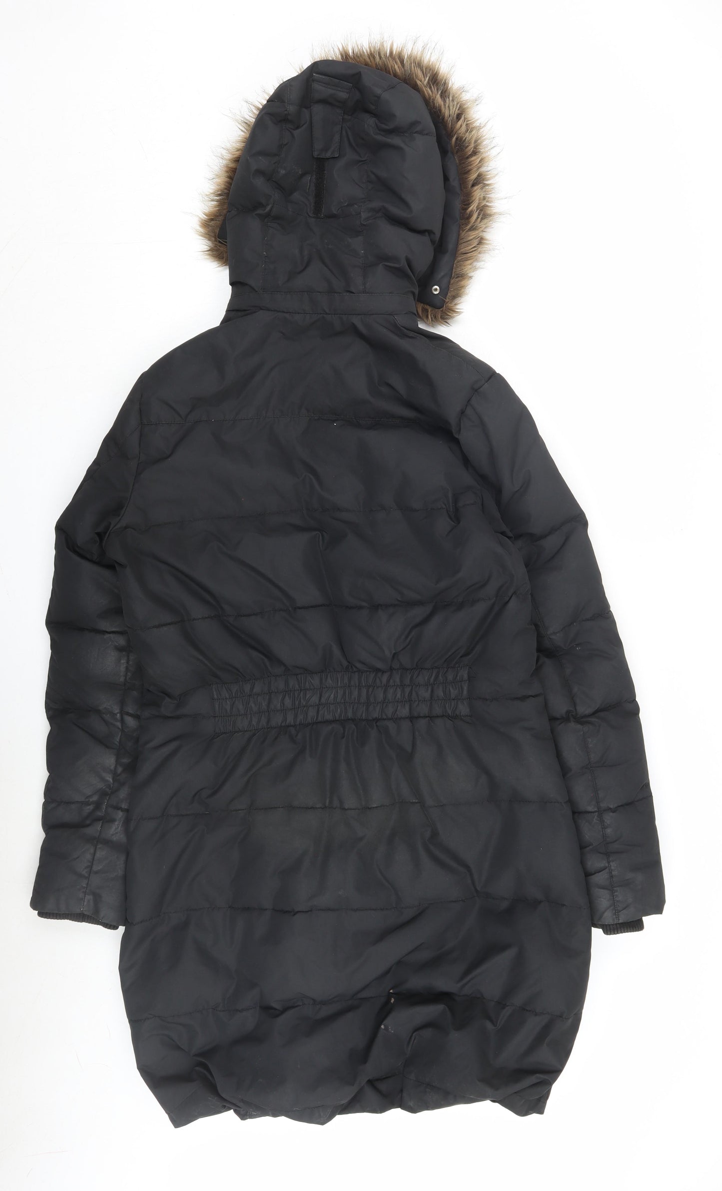 Regatta Women's Black Puffer Jacket Size 12 Fur Hood