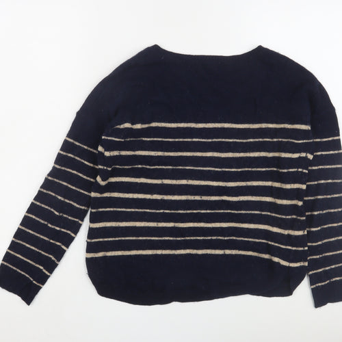 Wild Child Women's Blue Striped Pullover Jumper
