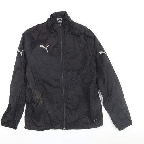 Puma Boys Black Basic Jacket, 14 Years, Logo Accents