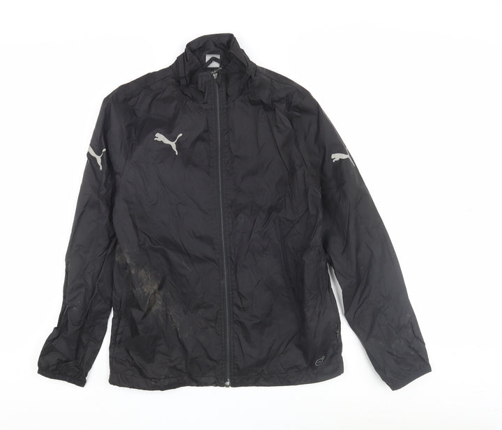 Puma Boys Black Basic Jacket, 14 Years, Logo Accents