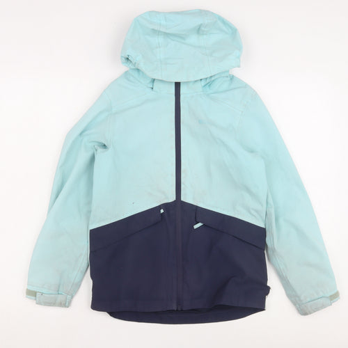 Mountain Warehouse Girls Blue Mid-Length Hooded Jacket