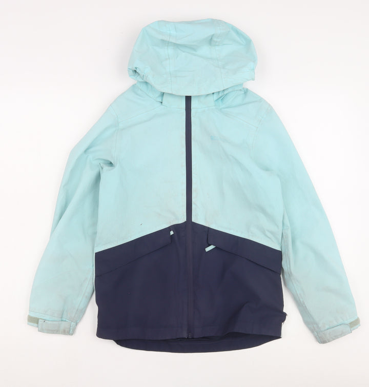 Mountain Warehouse Girls Blue Mid-Length Hooded Jacket