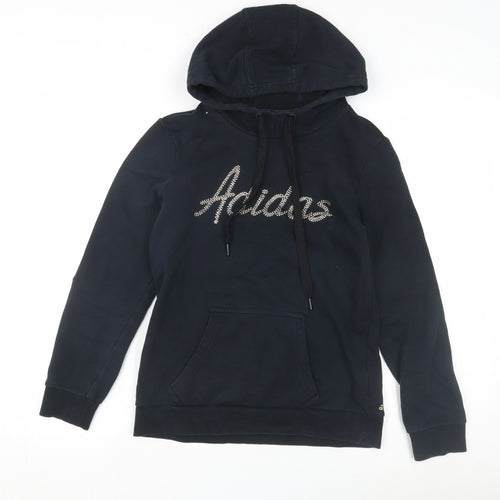 Adidas Unisex Kids Black Pullover Hoodie Size 11-12 Years