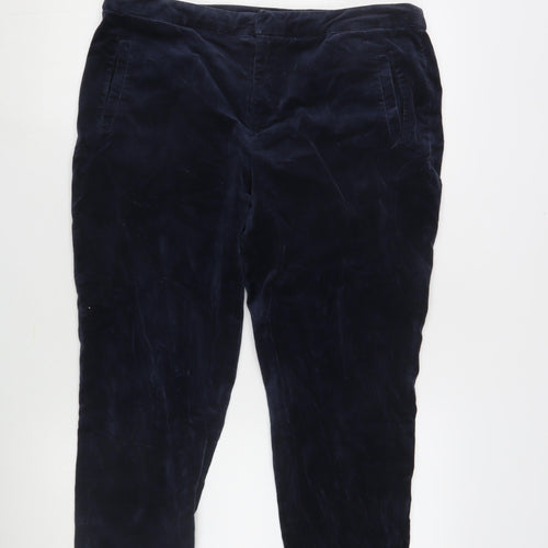 Fat Face Women's Blue Velvet Trousers Size 14