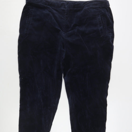 Fat Face Women's Blue Velvet Trousers Size 14