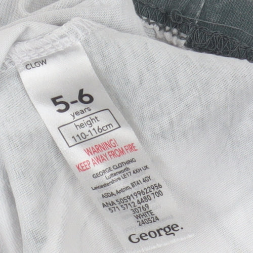 George Boys White Shadow T-Shirt 5-6 Years Graphic Print