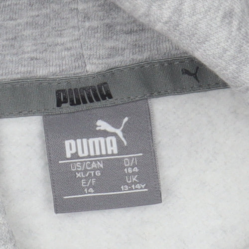 Puma Teens Grey Hoodie - Logo Accents