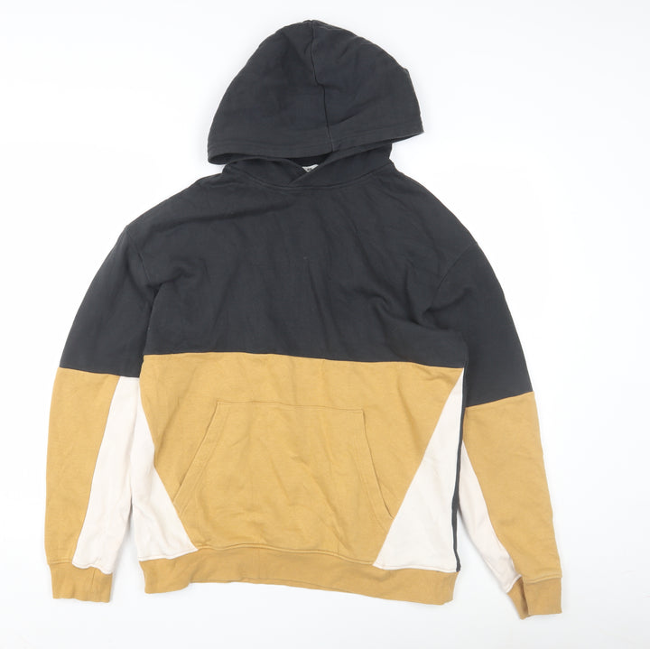 H&M Teens Black Beige Pullover Hoodie, Size 14 Plus