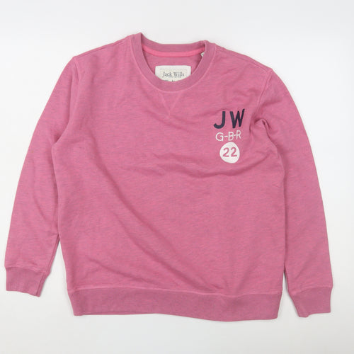 Jack Wills Women's Pink Logo Sweatshirt Size 8
