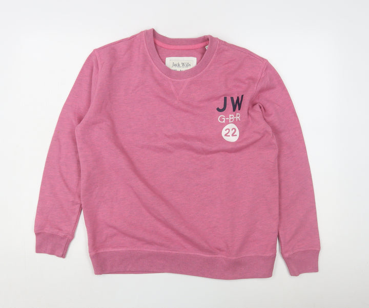 Jack Wills Women's Pink Logo Sweatshirt Size 8
